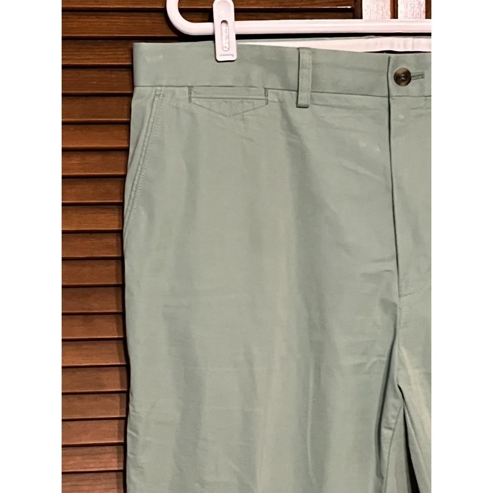 TAILORBYRD COLLECTION Mens 38x33 Green Flat Front Chino Pants Casual Golf - Picture 2 of 7